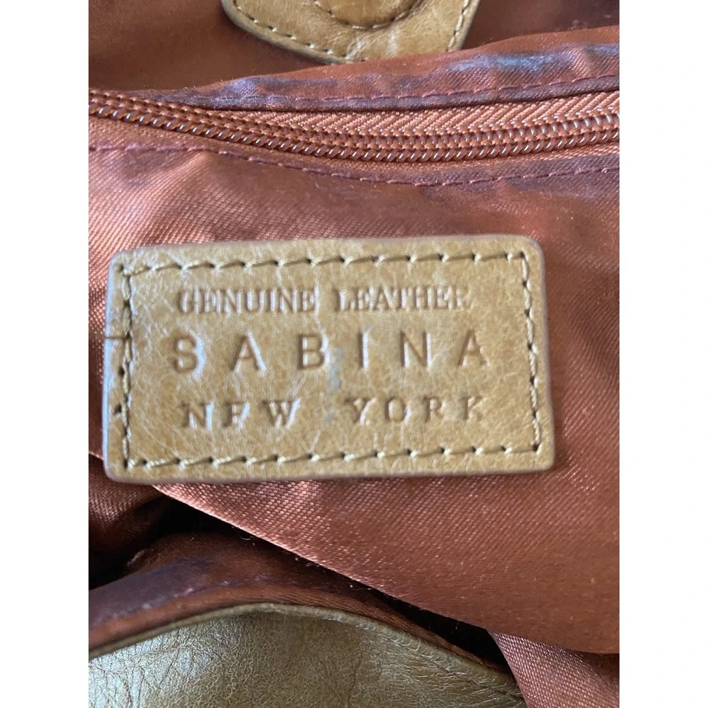 Sabina New York Genuine Leather Hobo Bag Studded Slouchy Chic